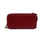 Bolsa Chanel Double Zip Wallet on Chain Vinho
