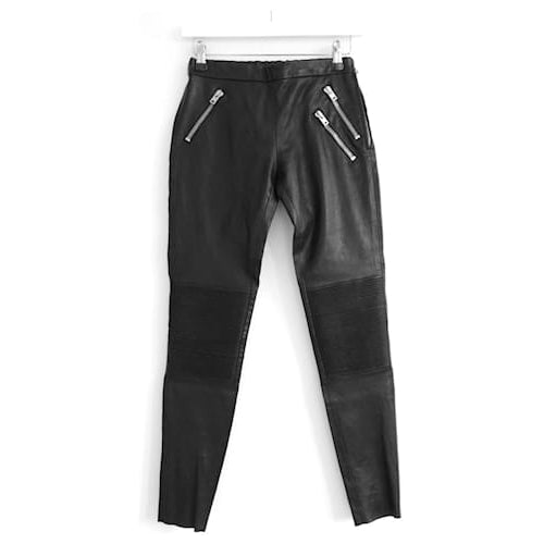 Calça Joseph Couro Preto Tam 36 Br