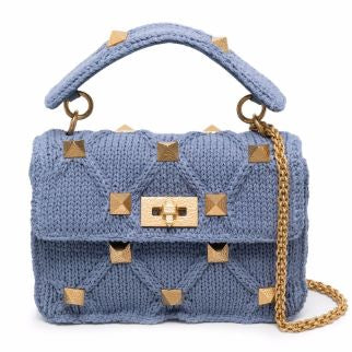 Bolsa Valentino Garavani Roman Stud em Tricô