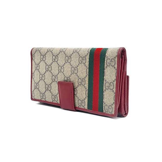 Carteira Gucci Monograma Marrom e Bege
