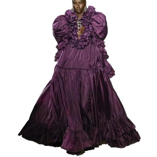 Vestido Saint Laurent Roxo Tam Único