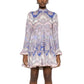 Vestido Zimmermann Maxine Long Sleeve Mini Dress  Roxo Tam 34 BR