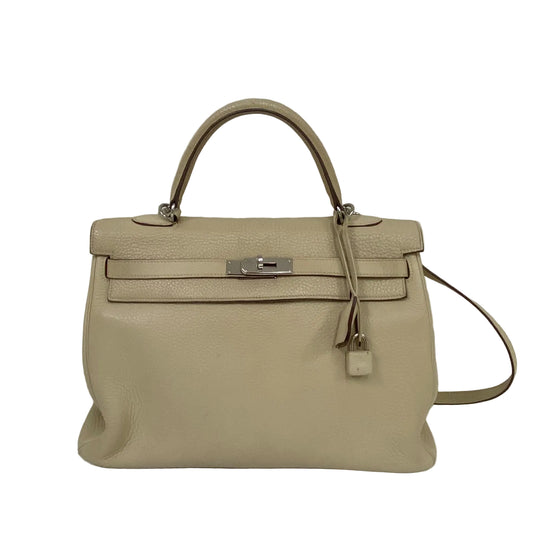 Bolsa Hermès Kelly 35 Bege Ferragem Palladium