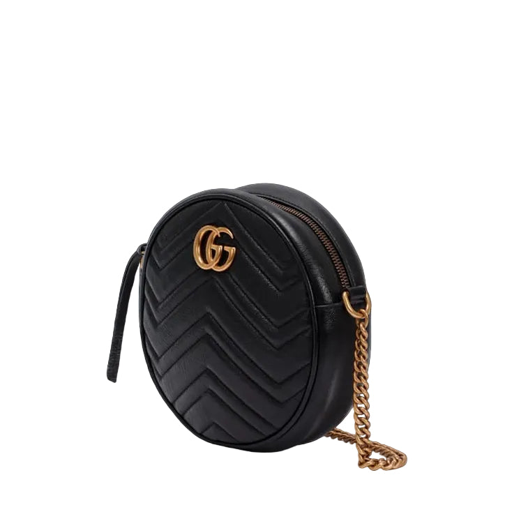 Bolsa Gucci Marmont Mini Round  Preta