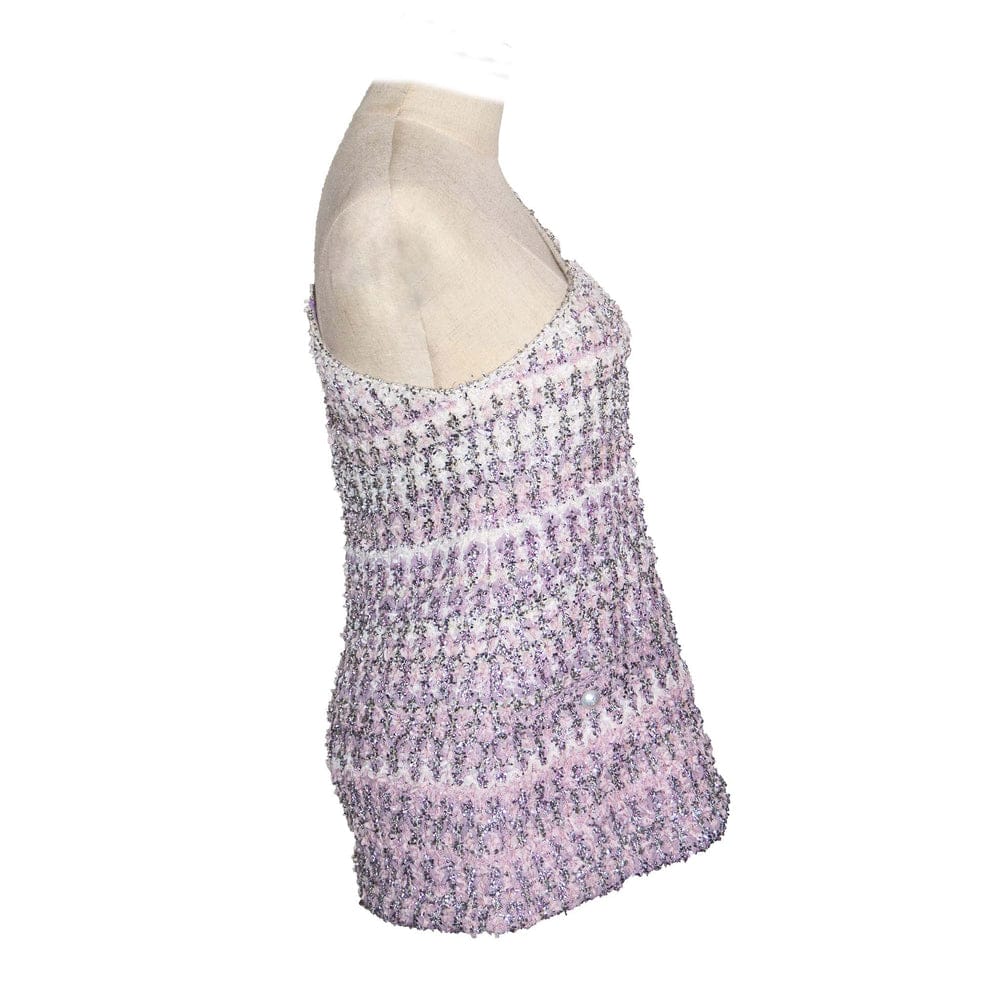 Blusa Chanel Tweed Roxa Tam 34 Br