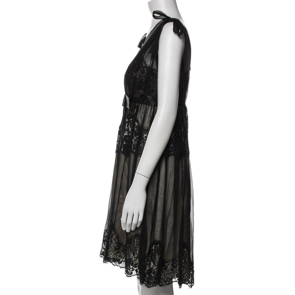 Vestido Dolce&Gabbana Preto de Renda Tam 36 Br