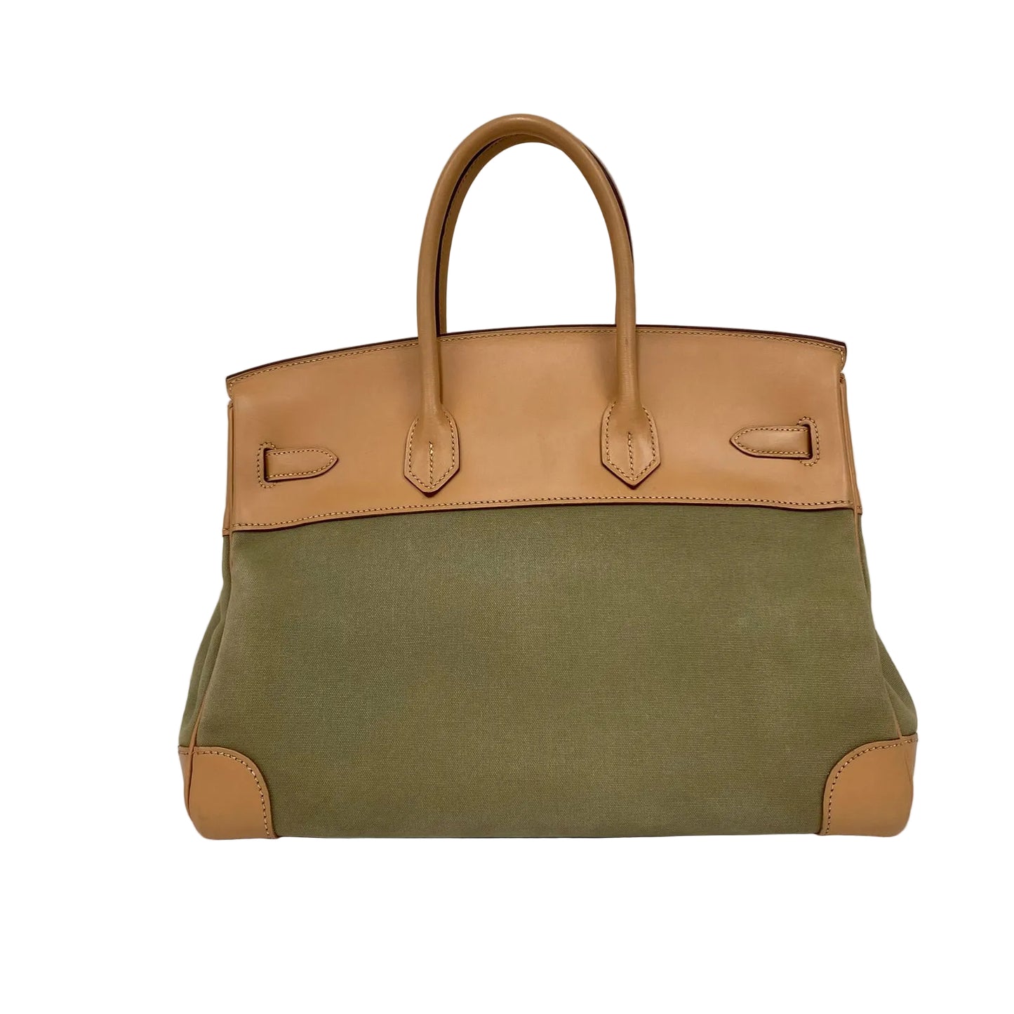 Bolsa Hermès Birkin Vache Naturelle e Vert Olive 35