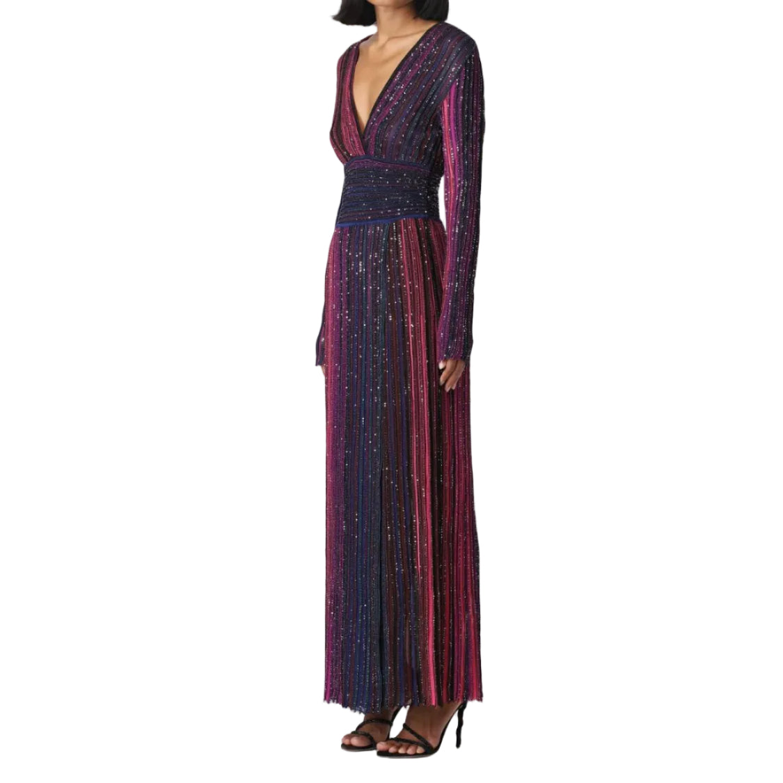 Vestido Missoni Listrado Com Lantejoula Tam 42 Br