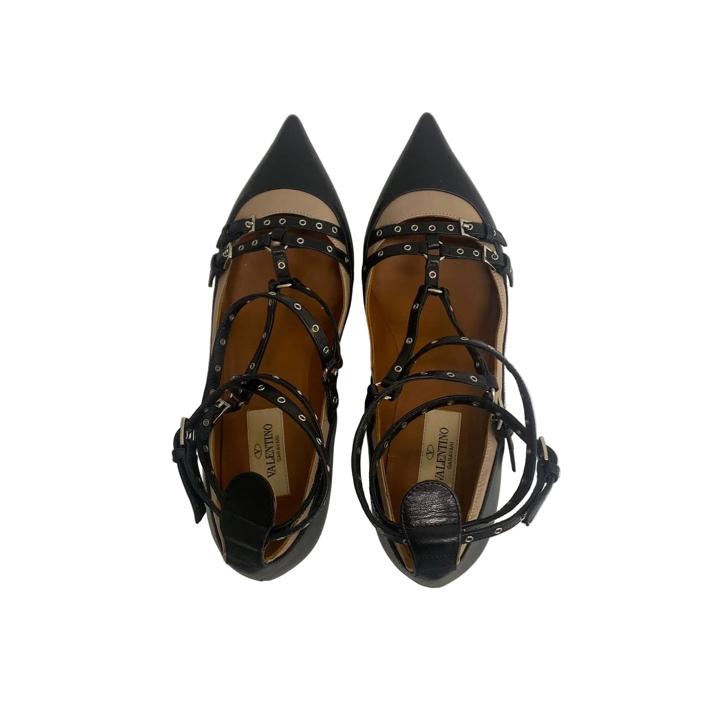Scarpin Valentino Baixo Preto e Bege Tam 34 Br