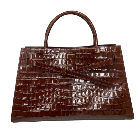 Bolsa Veronica Beard Couro Croco Marrom