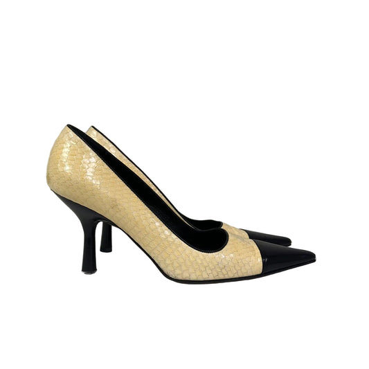 Scarpin Chanel Bicolor Croco Tam 34,5 BR