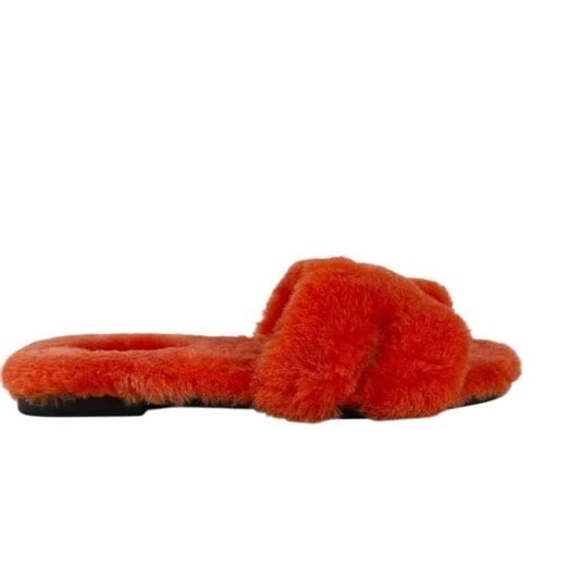 Rasteira Hermès Oran Pelinho Laranja Tam 34 BR