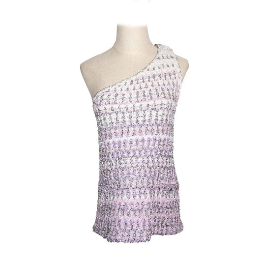 Blusa Chanel Tweed Roxa Tam 34 Br