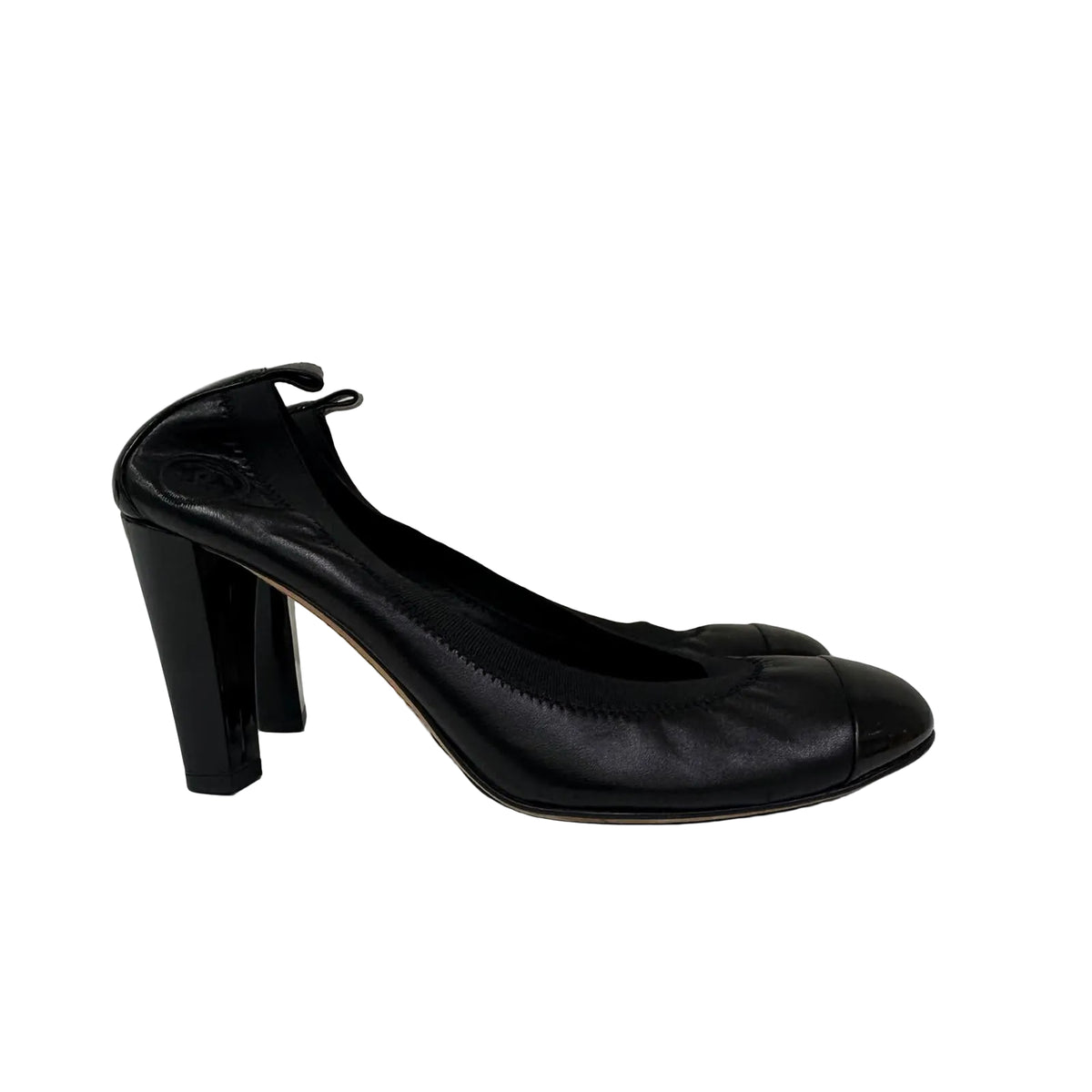 Scarpin Chanel Preto Elastico Tam 36,5 BR