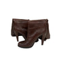 Bota Gucci Couro Marrom Com Salto Tam 37 Br