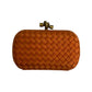 Clutch Bottega Veneta Intrecciato Laranja