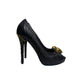 Sapato Alexander McQueen Peep-toe Couro Preto Tam 36,5 BR