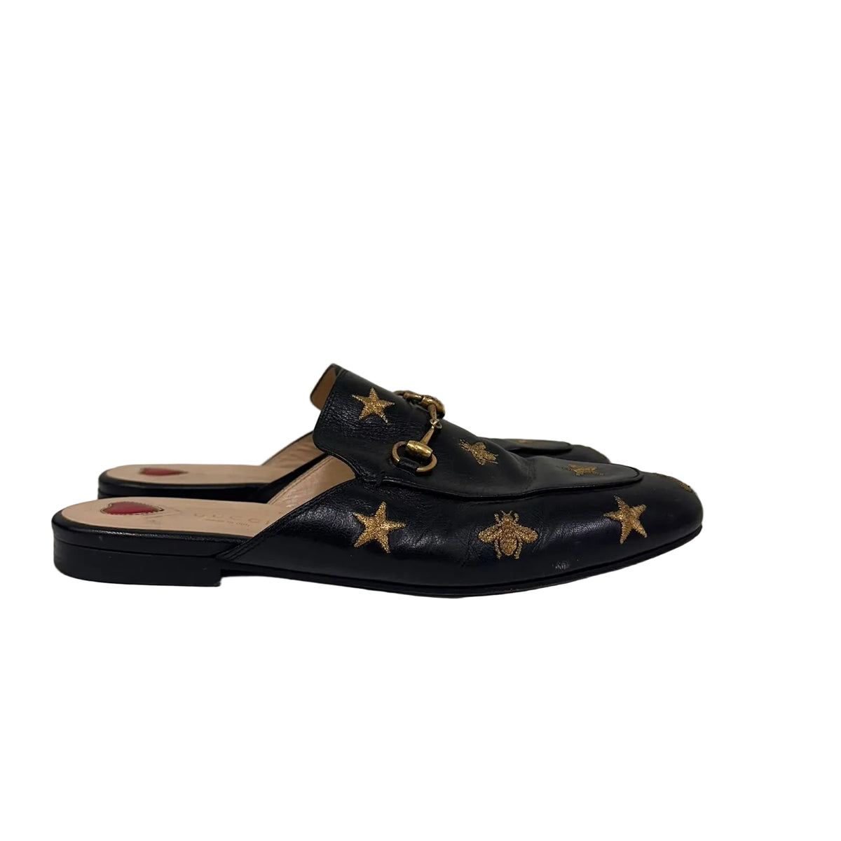 Mule Gucci Princetown Abelhas Preto Tam 37 BR