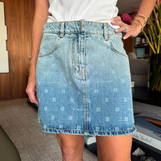 Saia Givenchy Jeans Estampada Tam 36 Br