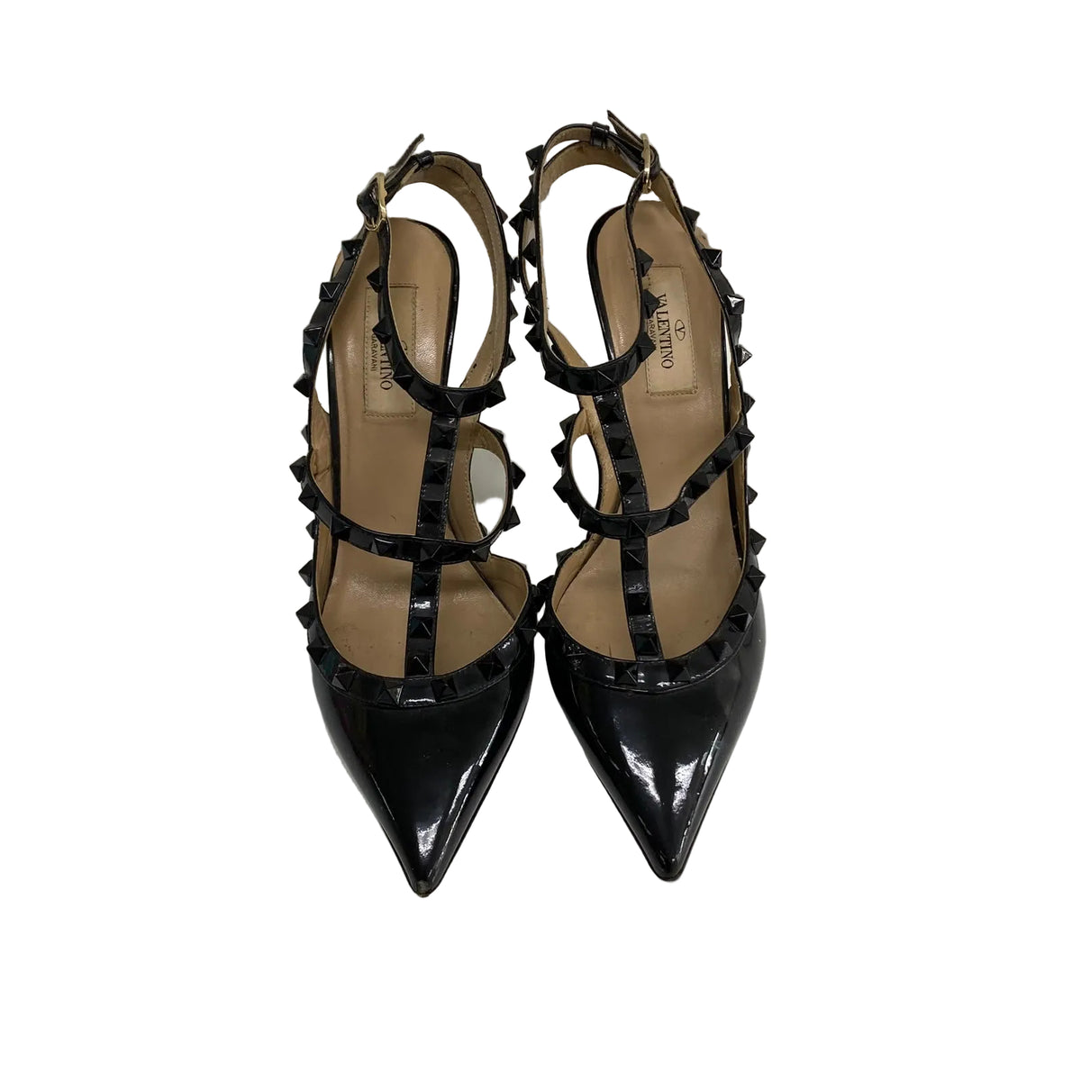 Scarpin Valentino Couro Envernizado Preta Tam 36 BR