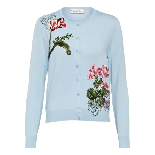 Blusa Oscar De La Renta Azul Claro Tam GG BR