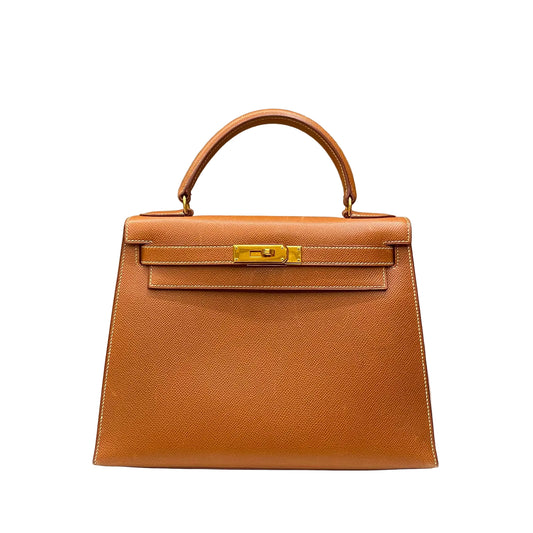 Bolsa Hermès Kelly Gold Ferragem Gold 28