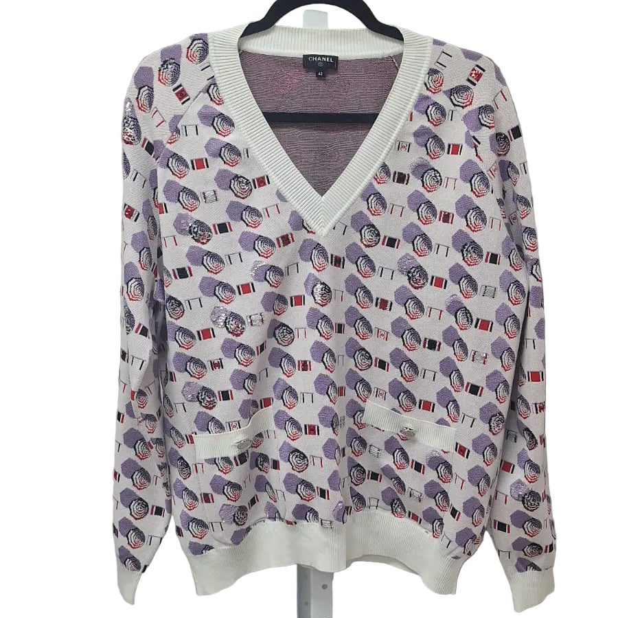 Cardigan Chanel Cotton Roxo Tam 40 BR