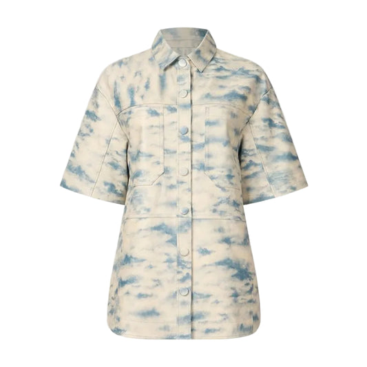 Camisa Nk Couro Tie Dye Azul Tam M Br