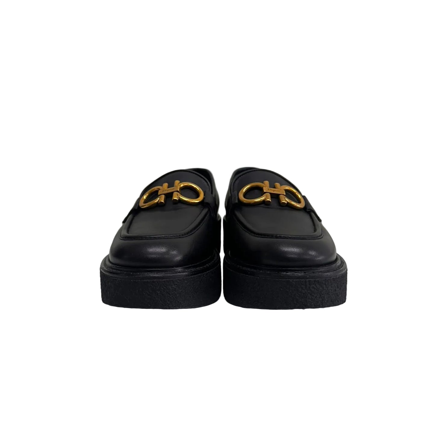 Mocassim Salvatore Ferragamo Preto Ferragem Dourada Tam 38 Br