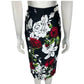 Saia Dolce&Gabbana Preto Estampa Florida Tam 40 Br