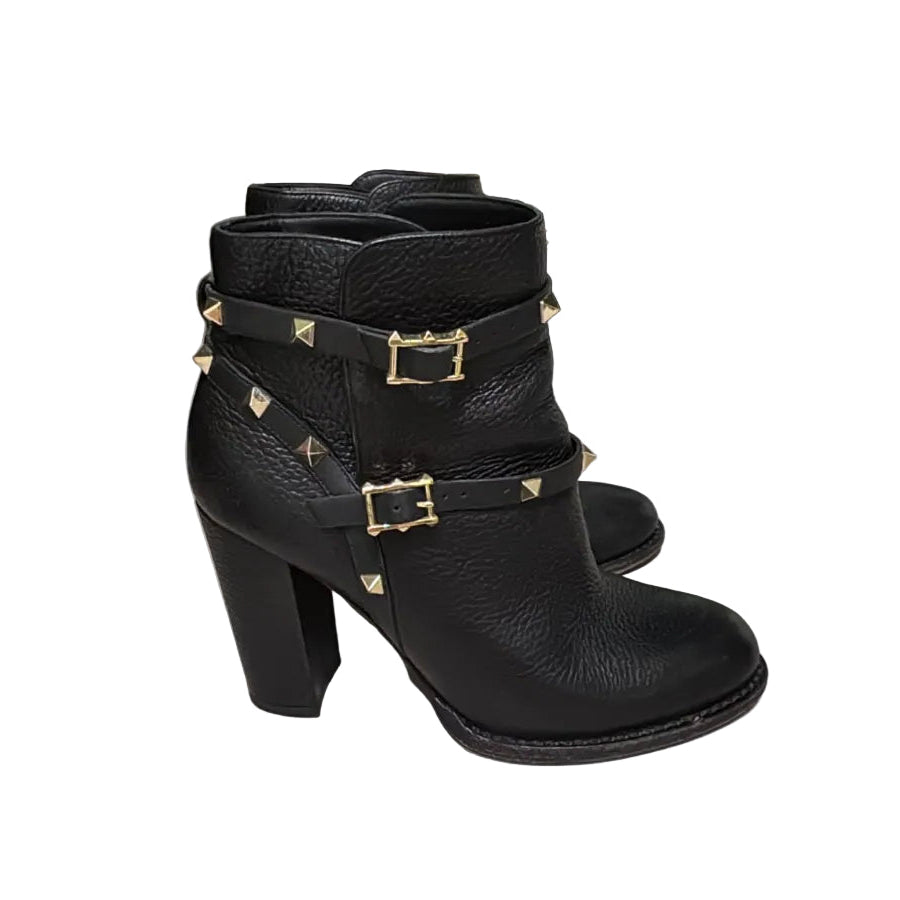 Bota Valentino Preta Studs Dourado Tam 36,5 BR
