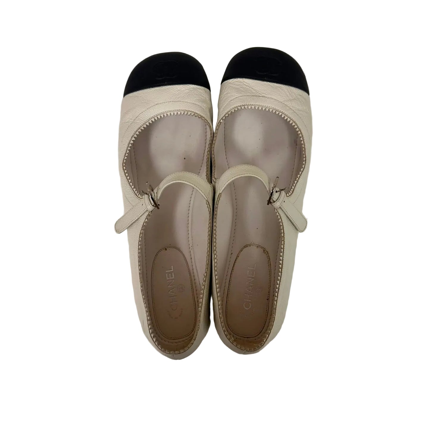 Sapato Chanel Mary Jane Branco Tam 39 BR