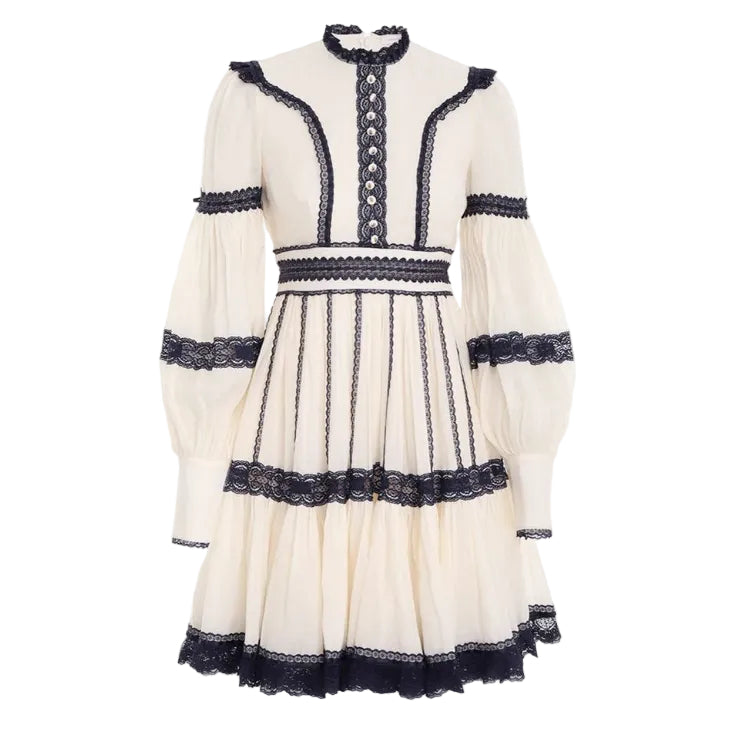 Vestido Zimmermann Branco Detalhe Preto Tam 36 BR