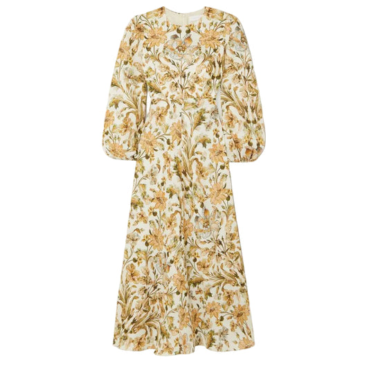 Vestido Zimmermann Off White estampado Tam 40 Br