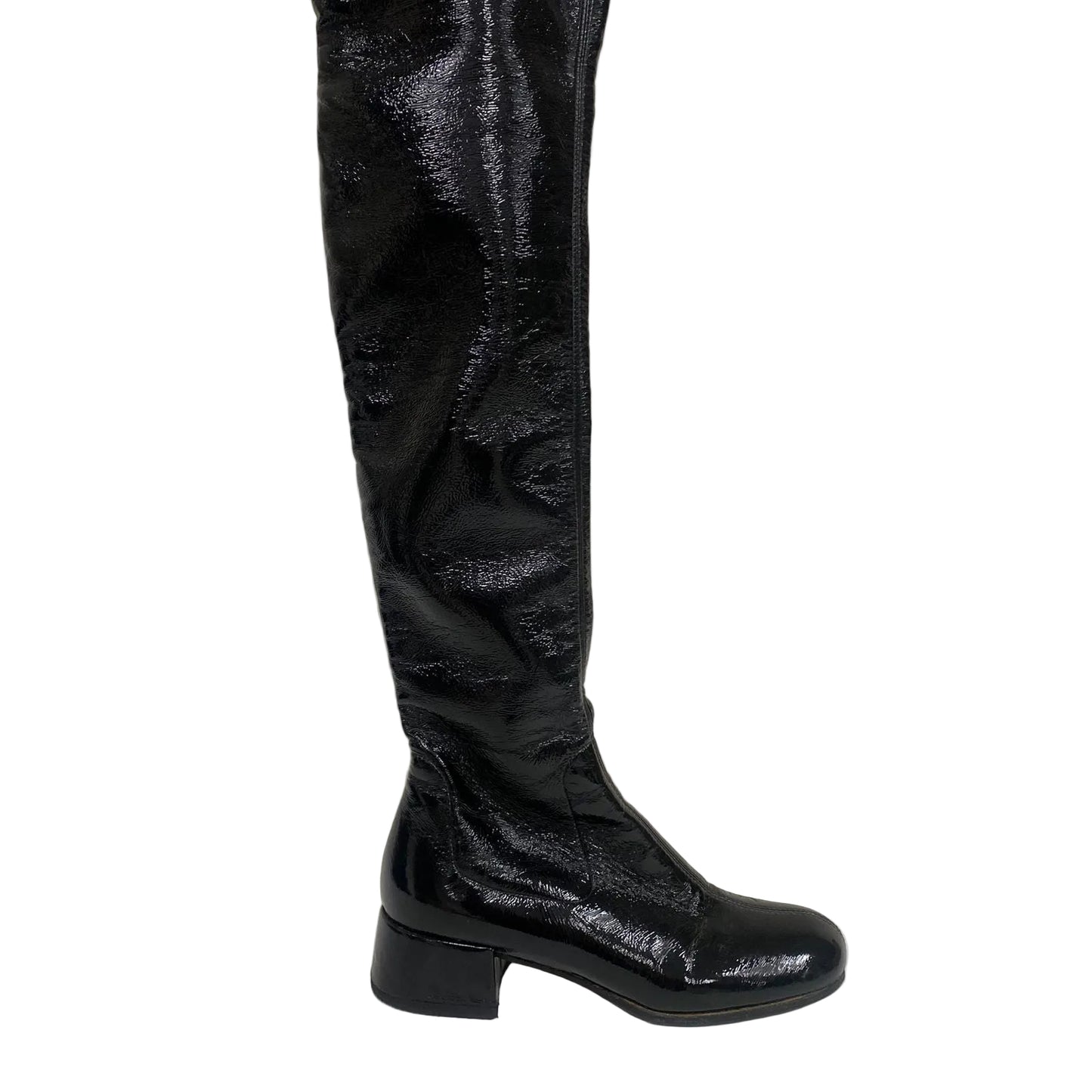 Bota Prada Couro Preto Tam 35 Br