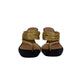 Sandalia Aquazzura Tiras Preto e Dourado Tam 38 BR