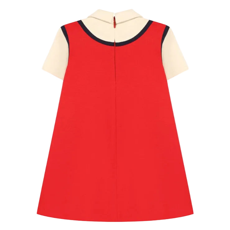 Vestido Gucci Azul e Vermelho Infantil Tam 6 Br