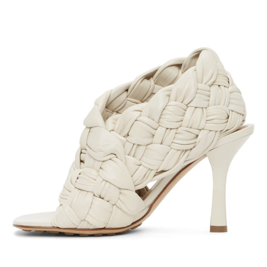 Sandália Bottega Veneta Couro Trançado Off White Tam 36,5 Br