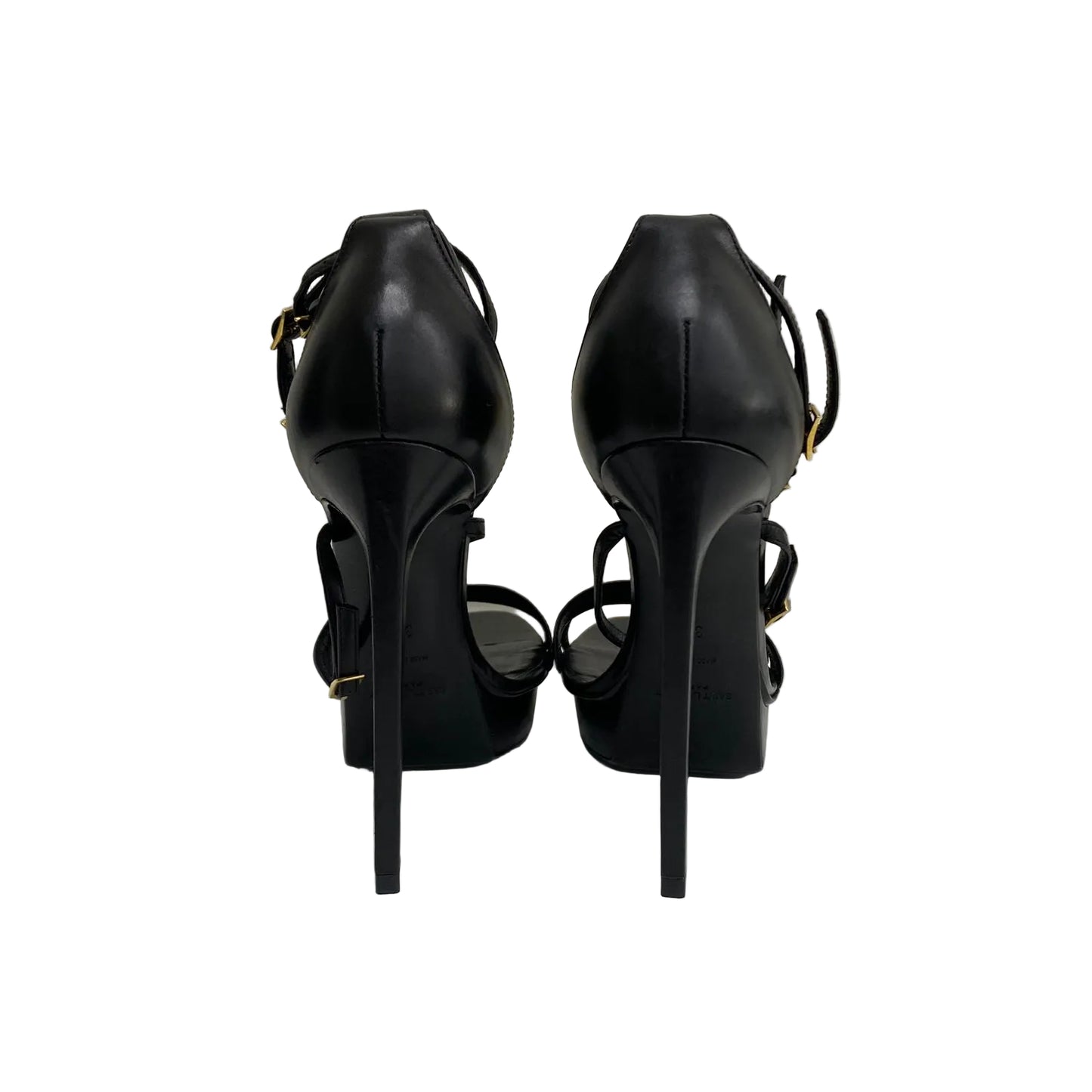 Sandalia Saint Laurent Preta E Dourada Tam 36 Br