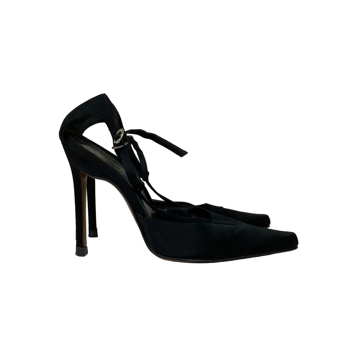 Scarpin Dior Acetinado Preto Tam 35,5 BR