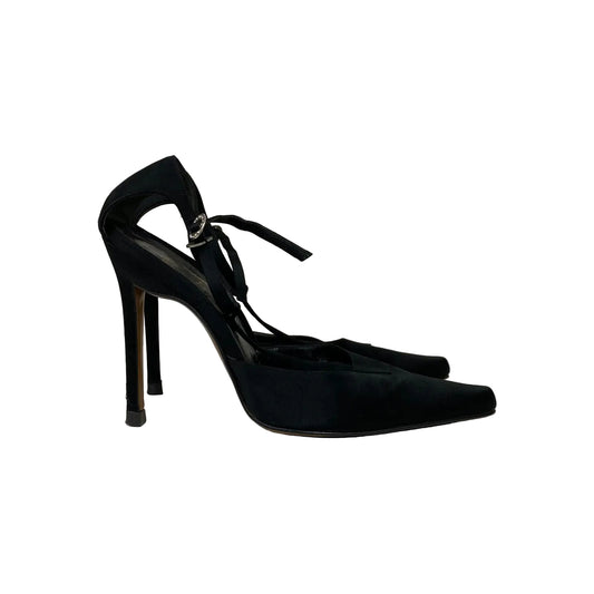 Scarpin Dior Acetinado Preto Tam 35,5 BR