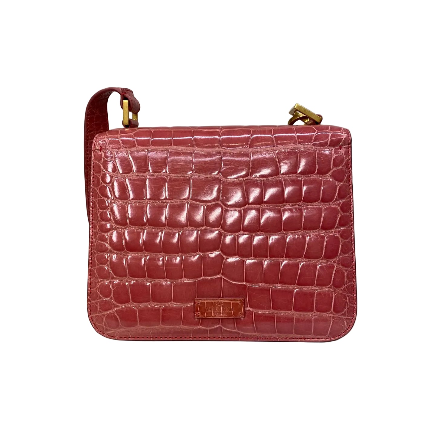 Bolsa Valentino Garavani Small VSling Croco Rosa