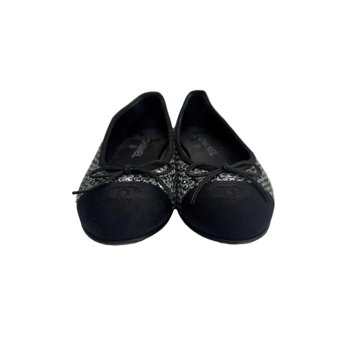 Sapatilha Chanel Lantejoulas Pratas Tam 37 Br