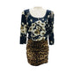 Vestido Dolce&Gabbana Azul e Animal Print Tam 38 Br