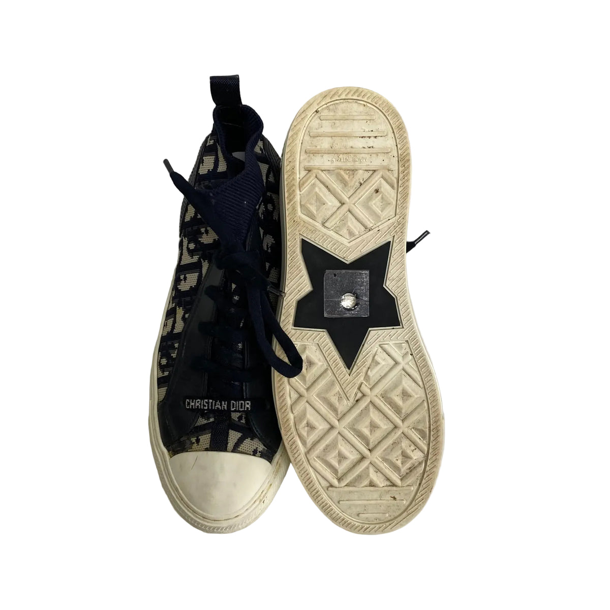Tenis Christian Dior Walk'n'Dior High Top Sneaker Azul Tam 36 BR