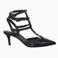 Scarpin Valentino Couro de Cobra Preto  34,5 Br