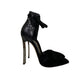 Scarpin Casadei Preto Suede e Couro Croco Tam 35 Br