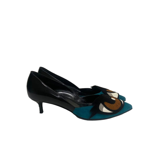 Scarpin Pierre Hardy Turquesa e Preto Olho Tam 34,5 Br