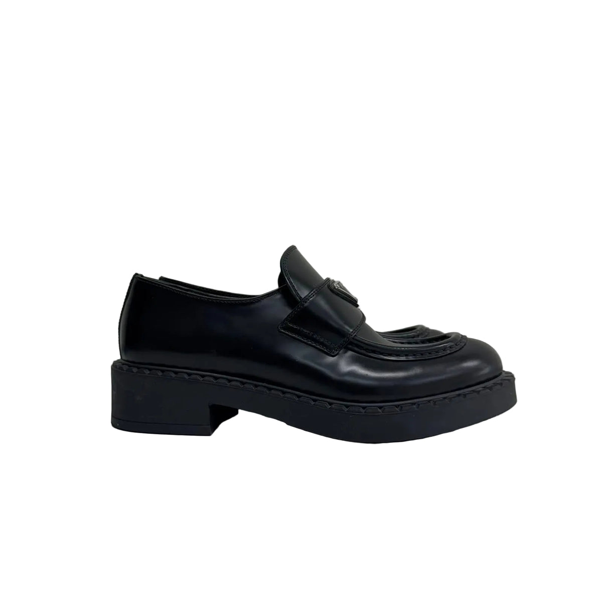 Mocassim Prada Preto Detalhe Logo Tam 37 Br