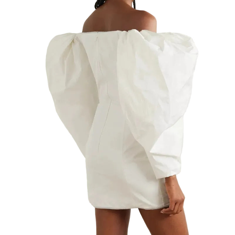 Vestido Jacquemus Manga Bufante Branco Tam 38 Br